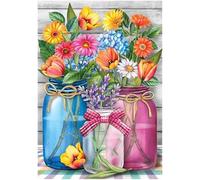 Qijinn 5D fiore Diamond Painting Kit Completo,Fai-da-te Square Drill Diamant Painting Kits for Adults,Diamond Art Strass Ricamo a Punto Croce Painting per Decorazioni Casa 30x40 cm