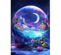 Qijinn 5D Mondo sottomarino della luna Diamond Painting Kit Completo per Adulti,DIY Square Diamond Art Crystal Strass Ricamo Punto Croce Artigianato Decorazione per Casa e delle Pareti 80x100 cm