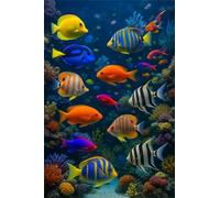 Qijinn 5D Mondo sottomarino Diamond Painting Kit Completo,Fai-da-te Round Drill Diamant Painting Kits for Adults,Diamond Art Strass Ricamo a Punto Croce Painting per Decorazioni Casa 90x110 cm