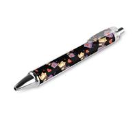 QIJIUU Cats Love Coffee - Penna a sfera retrattile da 0,5 mm, inchiostro nero, per casa e ufficio, 1 pezzo
