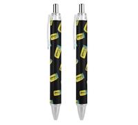 QIJIUU Divertente sottaceto in un barattolo di vetro personalizzato penna a sfera fantasia divertente penne a sfera nere regali 2 PCS