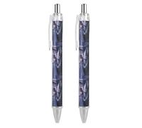 QIJIUU Fairy Beauty Moon Cherry Flowers - Penne a sfera con inchiostro nero, retrattile, 0,5 mm, accessori per ufficio, idea regalo, 2 pezzi