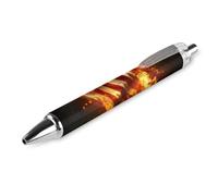 QIJIUU Fire and Flames of U.S. Burning - Penna a sfera retrattile, con punta da 0,5 mm, per lavoro e ufficio, 1 pezzo