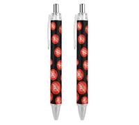 QIJIUU Heartbeat Love Heart Penna a sfera personalizzata Fancy Funny Ball Point Penne nere Regali 2 PZ