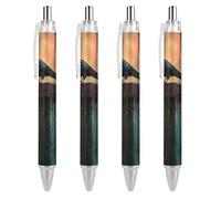 QIJIUU Horrible Dark Crow Raven Penna a sfera personalizzata Fancy Funny Ball Point Penne nere Regali 4 PZ