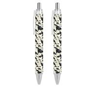 QIJIUU Killer Whale - Penna a sfera retrattile, con fusto rotondo, punta fine, 0,5 mm, 2 pezzi