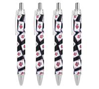 QIJIUU King of Spades K Poker Penna a sfera personalizzata Fancy Funny Ball Point Penne nere Regali 4 PZ