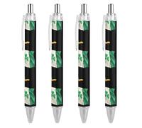 QIJIUU Penna a sfera a forma di moneta di birra con scritta "Happy St Patricks Day", retrattile, nera, rotonda, punta fine, 0,5 mm, 1 pezzo