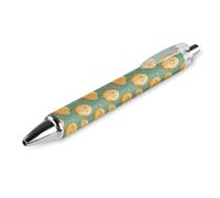 QIJIUU Penna a sfera a forma di patata carina con motivo divertente retrattile nero a cilindro rotondo penne a punta fine 0,5 mm 1 pz