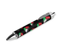 QIJIUU Penna a sfera personalizzata con bandiera palestinese della Palestina, cuore e amore, penna a sfera divertente, regalo nero, 1 pezzo