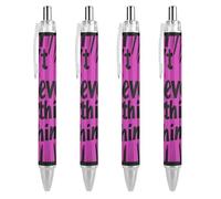 QIJIUU Penna a sfera personalizzata con scritta "Don'T Believe Everything You Think", idea regalo nera, 4 pezzi