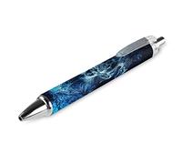 QIJIUU Penna a sfera retrattile con inchiostro blu e scritta "Man in Mystic Fire and Dragons", penne per ufficio, regalo aziendale, 4 pezzi