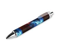 QIJIUU Penna a sfera rossa e blu Thunder con motivo divertente retrattile nero con fusto rotondo penne a punta fine 0,5 mm 1 pz