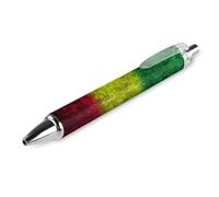 QIJIUU Penne a sfera con stampa bandiera rasta rossa gialla verde per donne e uomini, penna a sfera retrattile fine da 0,5 mm, 1 pezzo