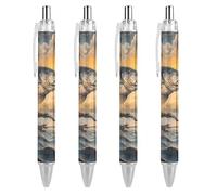 QIJIUU Pesca Pesce JumpingOf The Lake Penna a sfera personalizzata Fancy Funny Ball Point Penne regalo nero 4 PZ