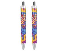 QIJIUU Psy Brain - Penna a sfera personalizzata, con punta a sfera, idea regalo, 2 pezzi, colore: nero