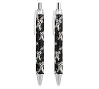 QIJIUU Schnauzers - Penna a sfera con scritta "Good Friend Dogs", personalizzabile, idea regalo nera, 2 pezzi