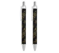 QIJIUU Scorpione con fiori di loto Mandala divertenti penne a sfera inchiostro nero retrattile per scrittura fluida 0,5 mm accessori per ufficio regali 2 pezzi