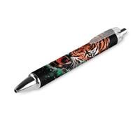 QIJIUU Tiger Black History - Penna a sfera retrattile con stampa bandiera africana degli Stati Uniti, punta da 0,5 mm, per lavoro e ufficio, 1 pezzo