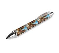 QIJIUU Una famiglia egiziana divertente penna a sfera inchiostro nero penna retrattile per scrittura liscia 0,5 mm accessori per ufficio regali 1 pz
