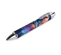 QIJIUU Wolf In Full Moon - Penna a sfera retrattile, con punta da 0,5 mm, per lavoro e ufficio, 1 pezzo