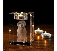 Qijundian Ritratto 3D personalizzato di animali domestici, foto di cristallo inciso 3D, portacandele personalizzato, candela commemorativa per cani, regalo commemorativo per la perdita di animali