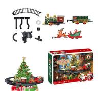 Qikam Set Di Natale Locomotiva Vintage Interattiva con e Suoni | Locomotiva Binari Ferroviari per Bambini Ragazzi Ragazze Giovani Adolescenti Figlia Figlio Alunni 'Asilo