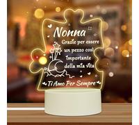 Qikenamo Regalo Nonna luce Notturna in acrilico, festa della mamma,regalo festa della mamma,Regalo di Compleanno Natale per la Nonna