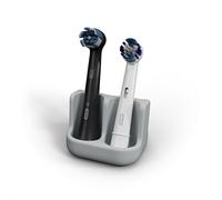 Qikfresh - Supporto per 2 spazzolini | Per testine di iO, Waterpik, Fairywill, ecc. | In silicone alimentare (Grigio)