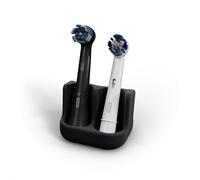 Qikfresh - Supporto per 2 spazzolini | Per testine di iO, Waterpik, Fairywill, ecc. | In silicone alimentare (Nero)