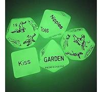 QiKKago ̣ σ Α Dadi Di Plastica Verde Che Si Illuminano Al Buio Per Illuminare La Serata Di Gioco! Dadi Di Magia