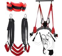 QiKKago ̣ σ Altalena Sospesa in Nylon Resistente Rosso A Cinque Cinghie per Un Divertimento Oscillante Gratuito! Un Regalo Originale per Uomini E Donne
