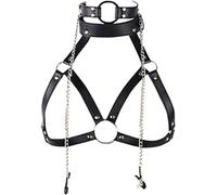 QiKKago ̣ σ Cornice Da Abito in Pelle Personalizzata, Alla Moda E Di Tendenza, Con Catena + O-ring. Un Regalo Originale Per Uomini E Donne - H7