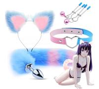 QiKKago ̣ σ Inseguire Il Sogno Della Fantasia: Il Set Da 4 Pezzi Blue Fox Mostra Il Fascino Del Personaggio, Un Regalo Originale Per Uomini E Donne