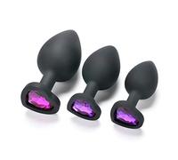 QiKKago ̣ σ Set Di 3 Affascinanti Diamanti Viola A Forma Di Cuore Che Emanano Mistero E Fascino Romantico! Un Regalo Originale Per Uomini E Donne
