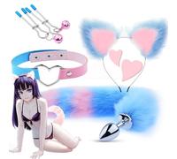 QiKKago ̣ σ Simpatico Set Per Giochi Di Ruolo Con La Volpe, Set Da 4 Pezzi Blu Per Trasformarti in Un Personaggio Fantasy, Regalo Originale Per Uomini E Donne-N5