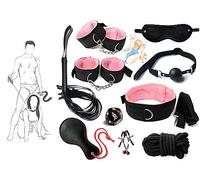 QiKKago 10 Pezzi Multifunzionale Regolabile Classico Nylon Rosa Yoga Fitness Set, Ideale per Fitness Indoor - D5