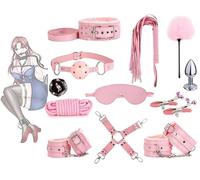 QiKKago 12 Pezzi di Pelle Regolabile Design Rosa Set di Esercizi, Kit di Allenamento di Resistenza A Casa-Q