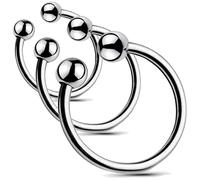 QiKKago 3 Maschio Multifunzionale in Acciaio Inossidabile Argento Fitness Allenamento Doppia Perlina Anello Accessori per Migliorare La Resistenza E La Forza, Regalo di Coppia - K + 12