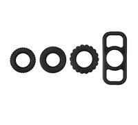 QiKKago 4 Anelli Classici in Silicone Morbido Nero, Progettati per Principianti Fitness, Accessori Essenziali per L'Allenamento Aerobico - D2