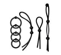 QiKKago 4 Anelli Multifunzionali Ed Eleganti in Silicone Yoga Nero Ad Alta Elasticità con Pois, Dotati di Corde in Silicone, Una Scelta Essenziale per I Principianti - D2