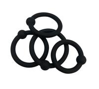 QiKKago 4 Multifunzione con Punti Nero Moda Classico Ad Alta Elasticità in Silicone Morbido Materiale per Interni Yoga Allenamento Anello, Fitness Yoga Accessori-D1
