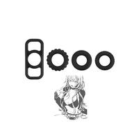 QiKKago 4 Multifunzione Silicone Morbido Classico Nero Ad Alta Elasticità All'Aperto Anello di Fitness Yoga, Esperienza di Sudorazione, Regalo per Coppia -D6