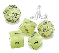 QiKKago 5 Dadi di Gioco di Luce Notturna in Plastica Verde Multifunzione, Luce Notturna, Attrezzi di Gioco di Partito da Tavolo -D24