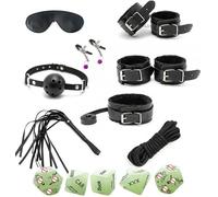 QiKKago 8 Pezzi di Nero Testura in Pelle Pratica Set con 5 Cubo Fluorescente Verde Accessori Dadi, Accessori di Allenamento Sportivo - K + 6