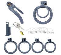 QiKKago Accessori di Gabbia Protettiva Curva di Plastica per Sport E Fitness, Dotato di 4 Anelli di Diverse Dimensioni, Serratura Codificata, Chiave, Serratura Invisibile, Regalo di Coppia - K + 9