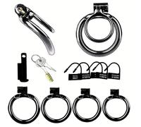 QiKKago Accessori di Gabbia Protettiva Curva di Plastica per Sport E Fitness, Dotato di 4 Anelli di Diverse Dimensioni, Serratura Codificata, Chiave, Serratura Invisibile, Regalo di Coppia - K + 9