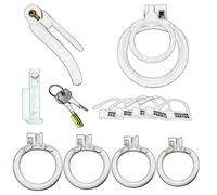 QiKKago Accessori di Gabbia Protettiva Curva di Plastica per Sport E Fitness, Dotato di 4 Anelli di Diverse Dimensioni, Serratura Codificata, Chiave, Serratura Invisibile, Regalo di Coppia - K + 9