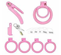 QiKKago Accessori di Gabbia Protettiva Curva di Plastica per Sport E Fitness, Dotato di 4 Anelli di Diverse Dimensioni, Serratura Codificata, Chiave, Serratura Invisibile, Regalo di Coppia - K + 9