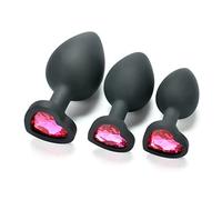 QiKKago Accessori Multifunzionali Aggiornati: Tre Dimensioni - Set di Diamanti Rosa A Forma di Cuore in Silicone Nero, Attrezzature per Il Fitness, Regalo Originale - K8